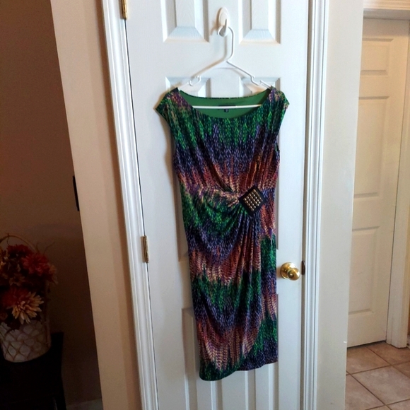 TIANA B. Wrap Bodycon Sleeveless Dress MEDIUM (6-8) Made in the USA Like New! - Picture 1 of 9